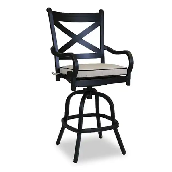 Sunset West Monterey Barstool in Frequency Sand Sunbrella Fabric - SW3001-7B-SAND-STKIT